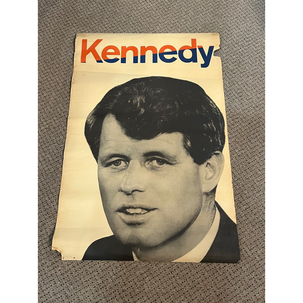 Scarce LARGE Original Robert F. Kennedy Bobby RFK POSTER 25" x 38" Campaign
