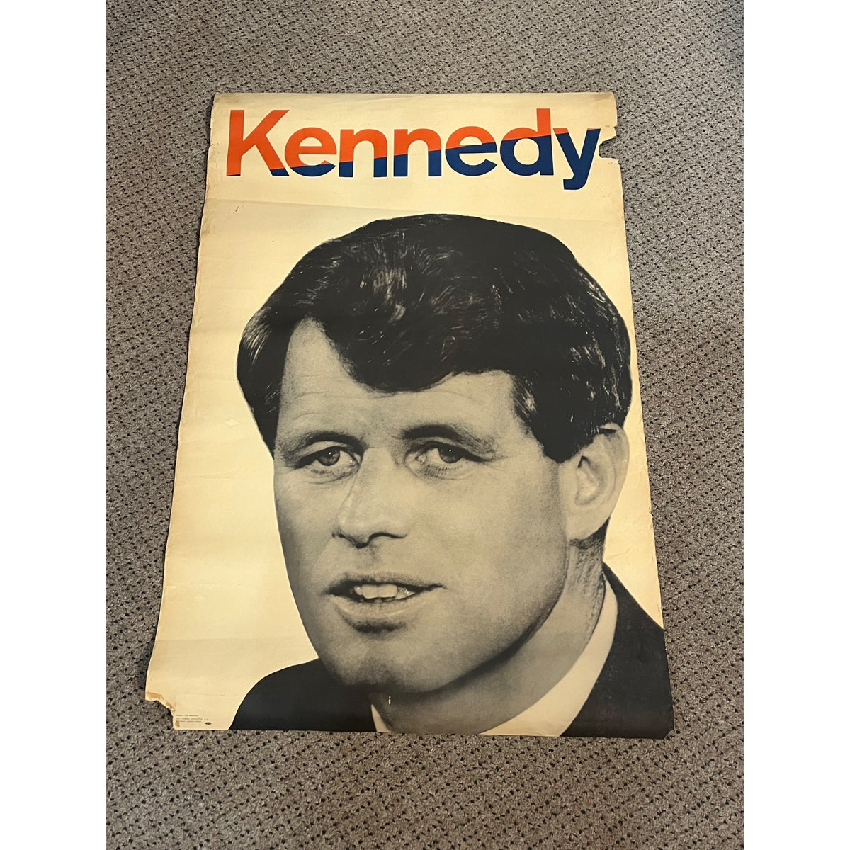 Scarce LARGE Original Robert F. Kennedy Bobby RFK POSTER 25" x 38" Campaign