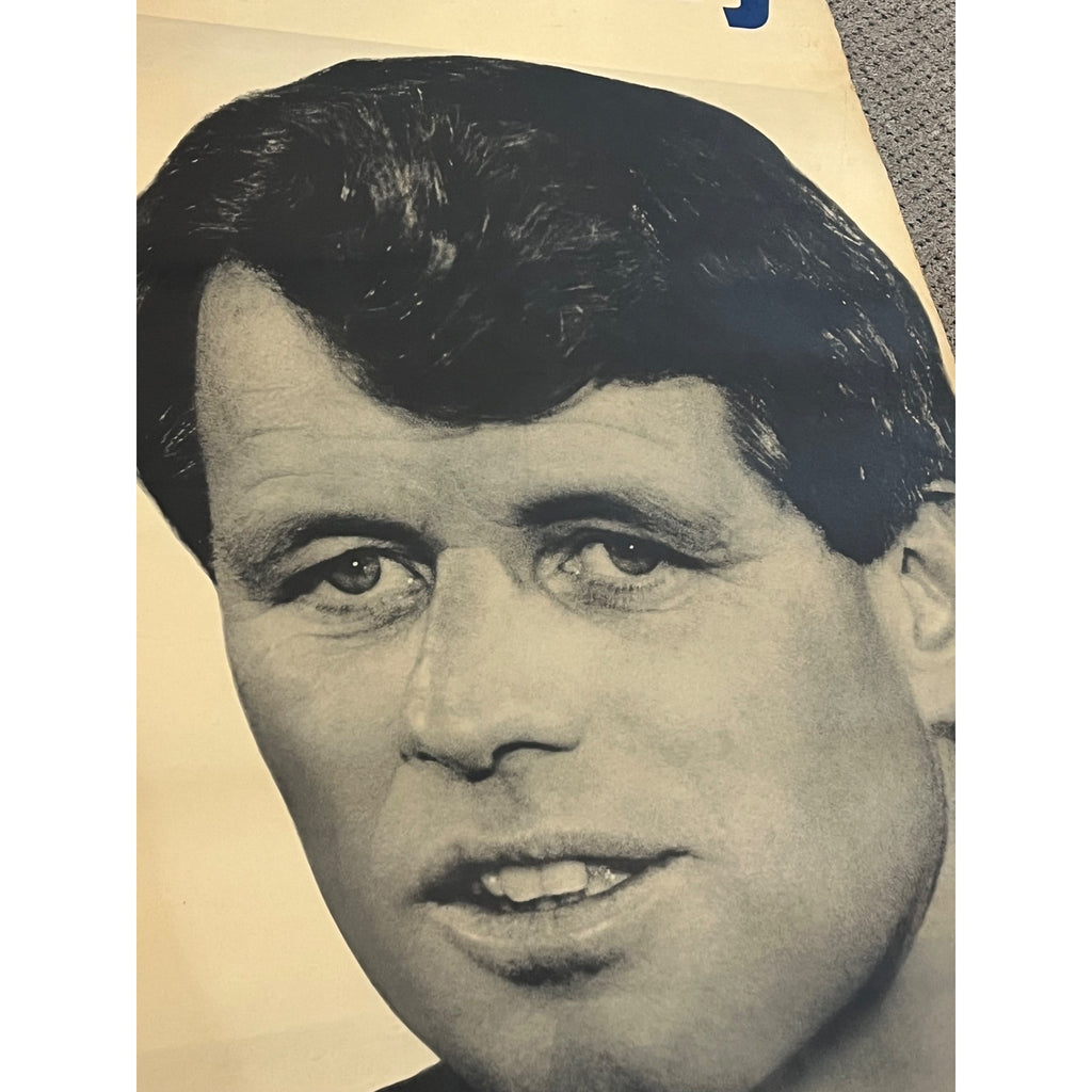 Scarce LARGE Original Robert F. Kennedy Bobby RFK POSTER 25" x 38" Campaign