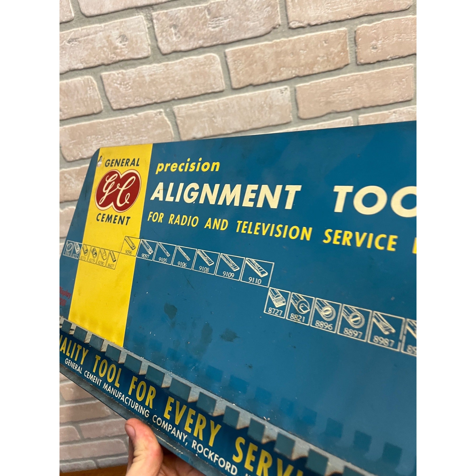 General Cement Precision Alignment Tools Radio TV Tool Rack Sign Advertising