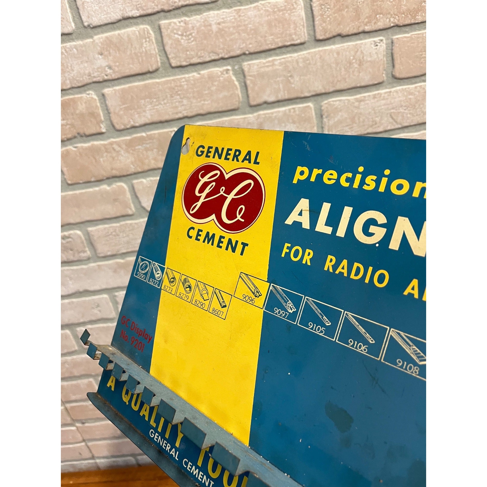 General Cement Precision Alignment Tools Radio TV Tool Rack Sign Advertising