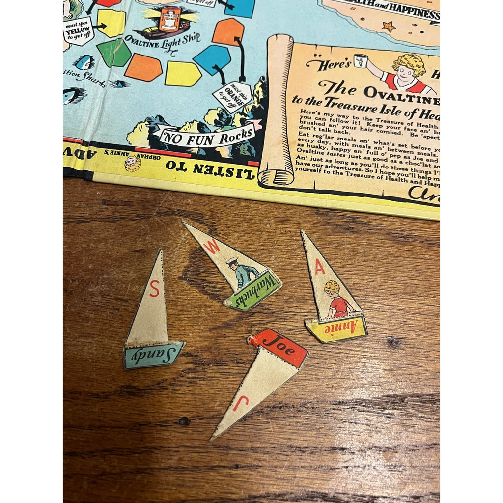 Vintage Little Orphan Annie Treasure Hunt Game Complete 1933 Ovaltine Premium