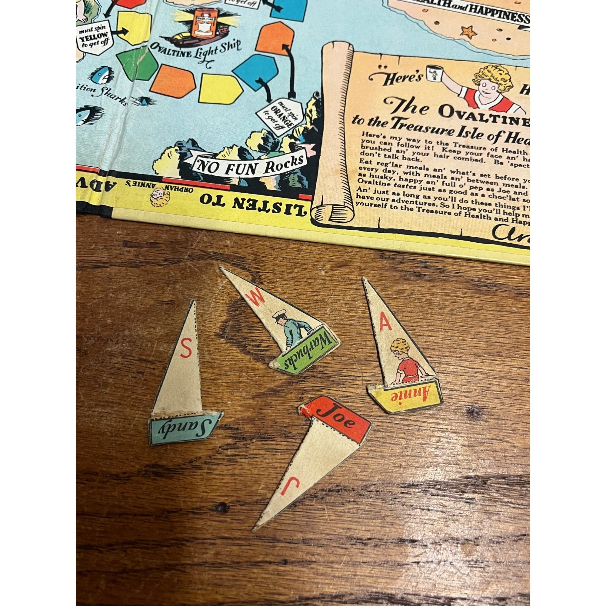 Vintage Little Orphan Annie Treasure Hunt Game Complete 1933 Ovaltine Premium