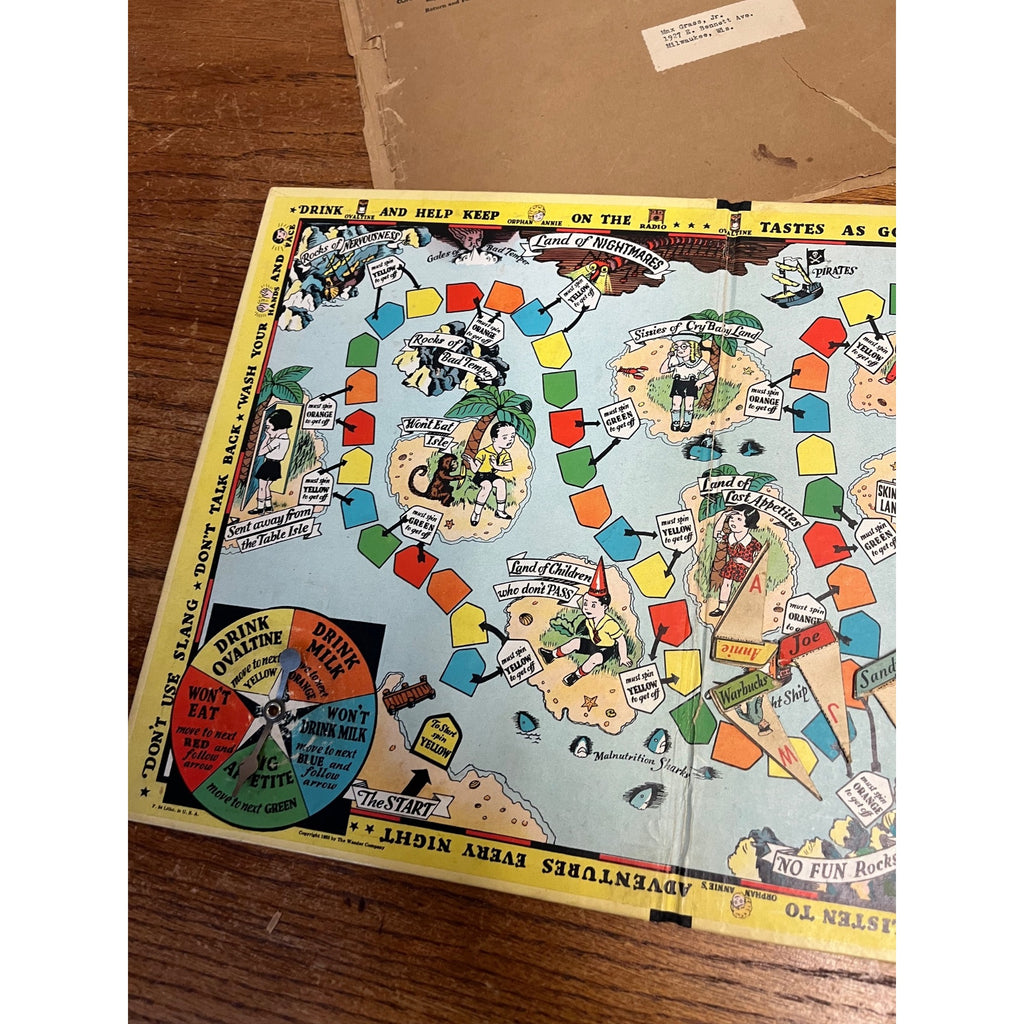 Vintage Little Orphan Annie Treasure Hunt Game Complete 1933 Ovaltine Premium