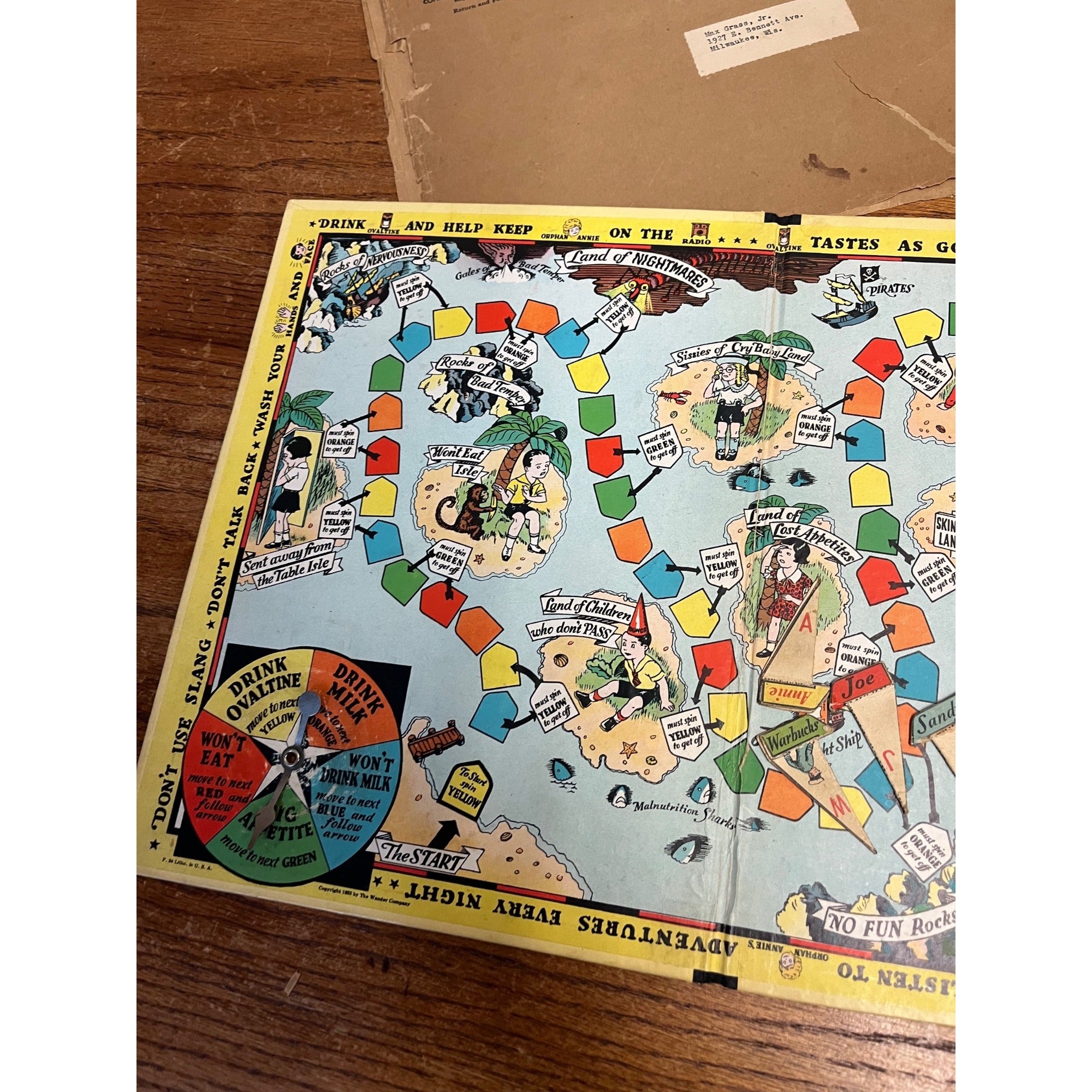 Vintage Little Orphan Annie Treasure Hunt Game Complete 1933 Ovaltine Premium