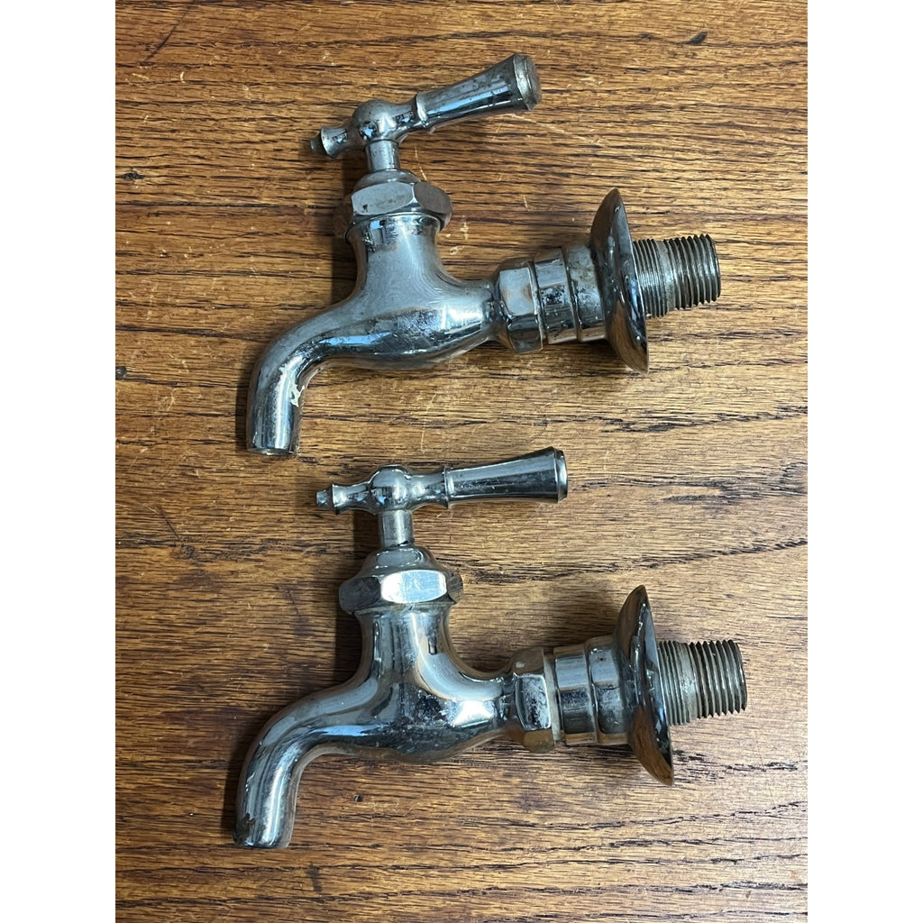 Vintage Hot Cold Bathroom Sink Tub Faucet Spouts Brass Set Pair Parts Wolverine