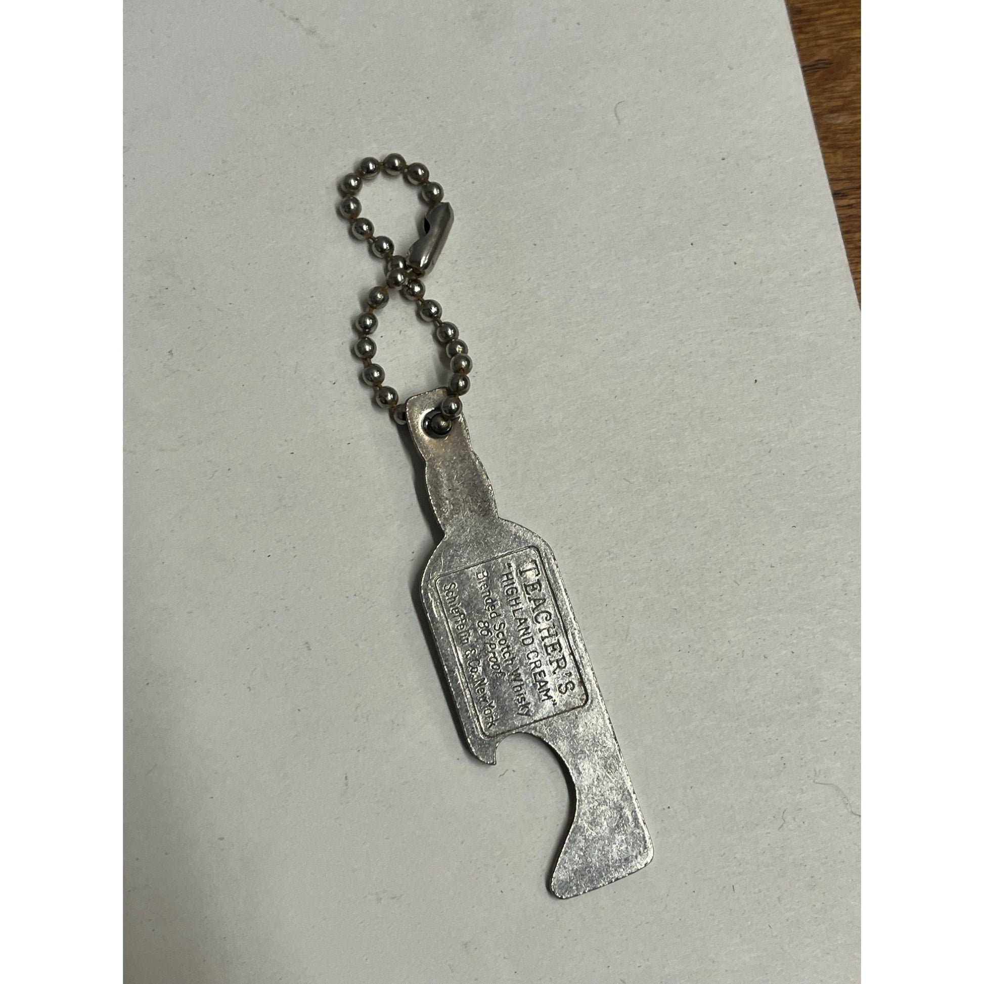 Vintage Teacher’s Highland Cream Scotch Whiskey Bottle Opener Keychain