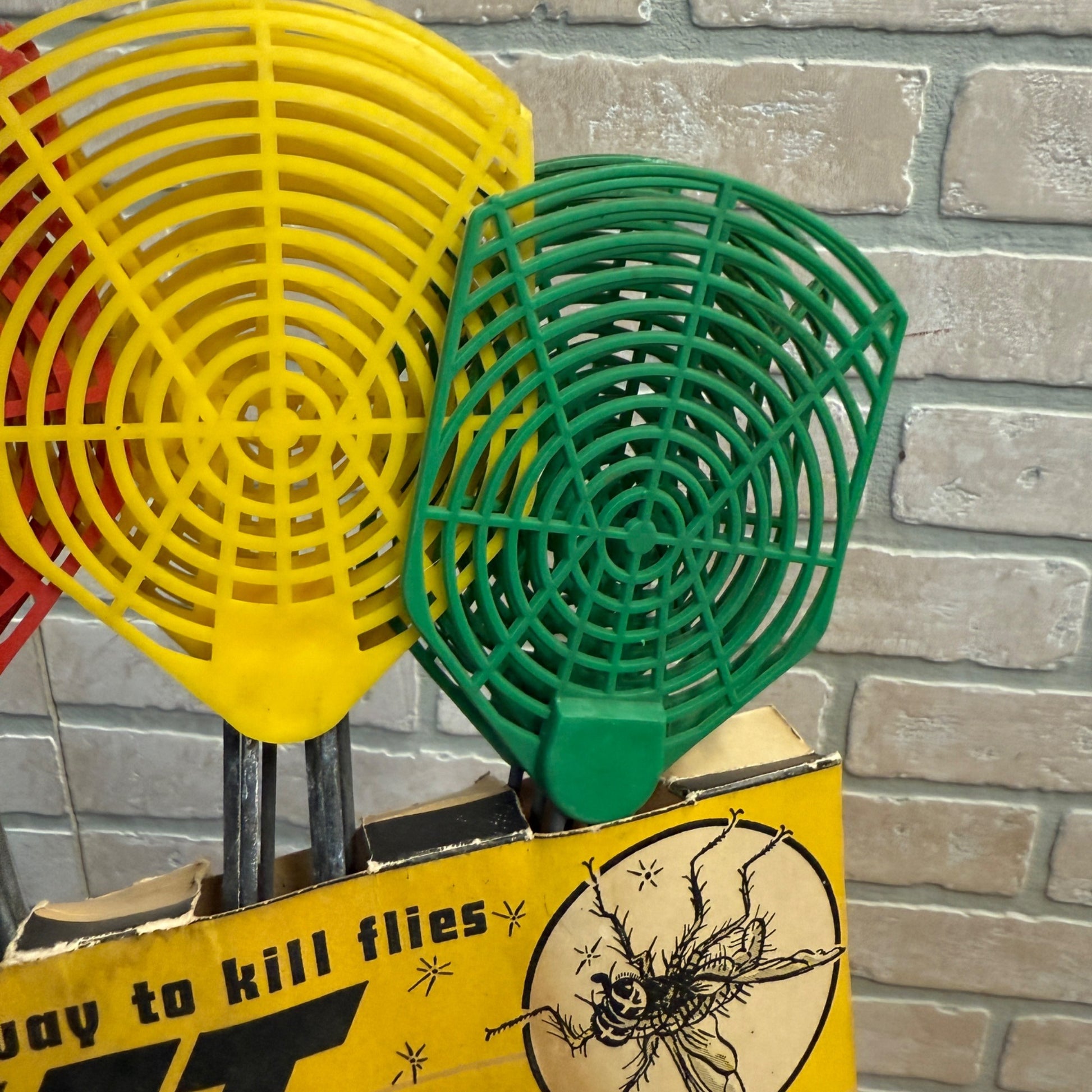 Vintage 1940s Jet Swat Fly Swatters NOS Store Display Advertising Multi-Color