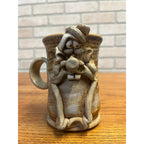 Vintage Ugly Face Art Pottery Mug Coffee Cup Mug Tea Retro Pottery 1980s