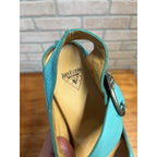 JOHN FLUEVOG Turquoise PREPARE Platform Mary Jane Heels Shoes Size 8-1/2 -- 8.5