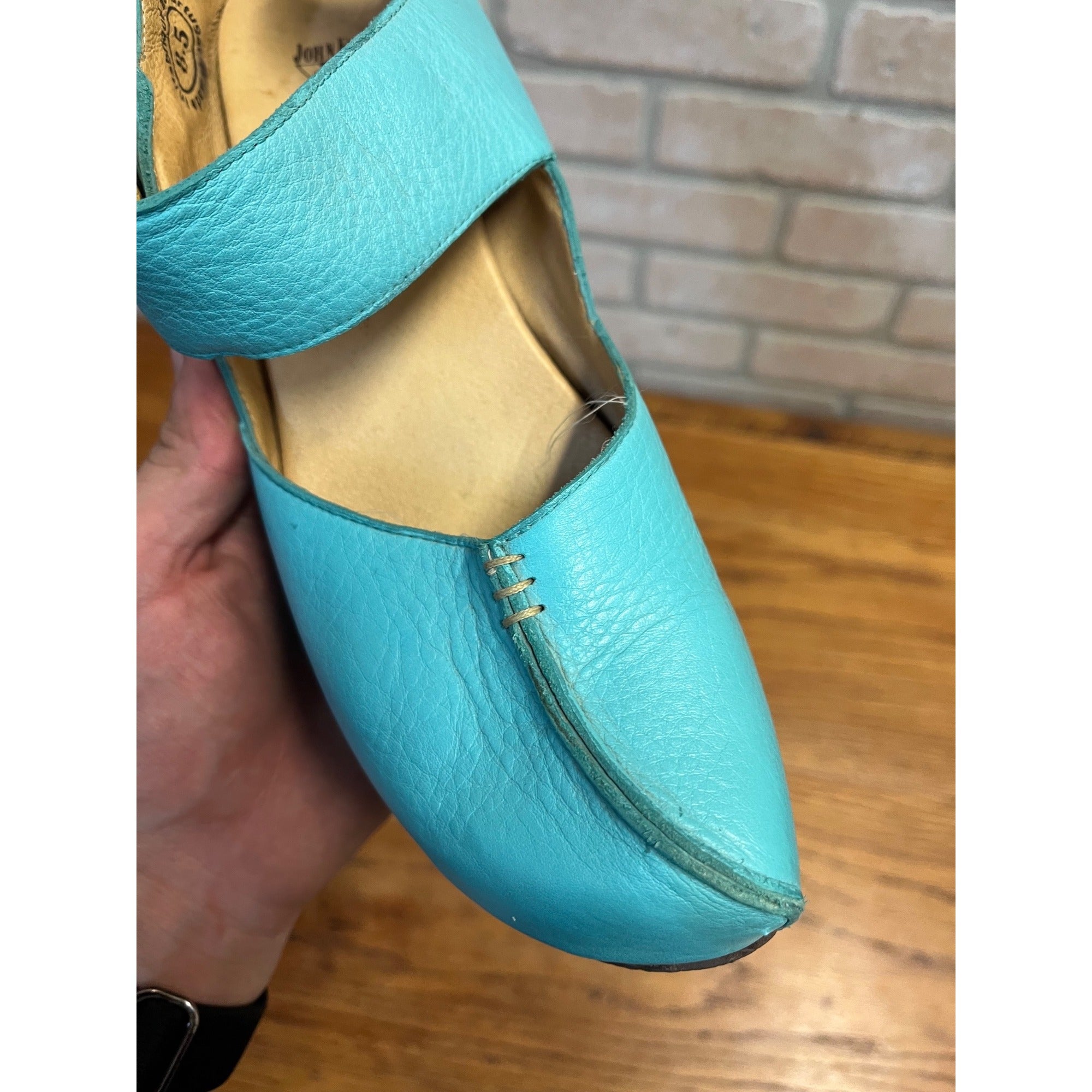 JOHN FLUEVOG Turquoise PREPARE Platform Mary Jane Heels Shoes Size 8-1/2 -- 8.5