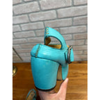 JOHN FLUEVOG Turquoise PREPARE Platform Mary Jane Heels Shoes Size 8-1/2 -- 8.5