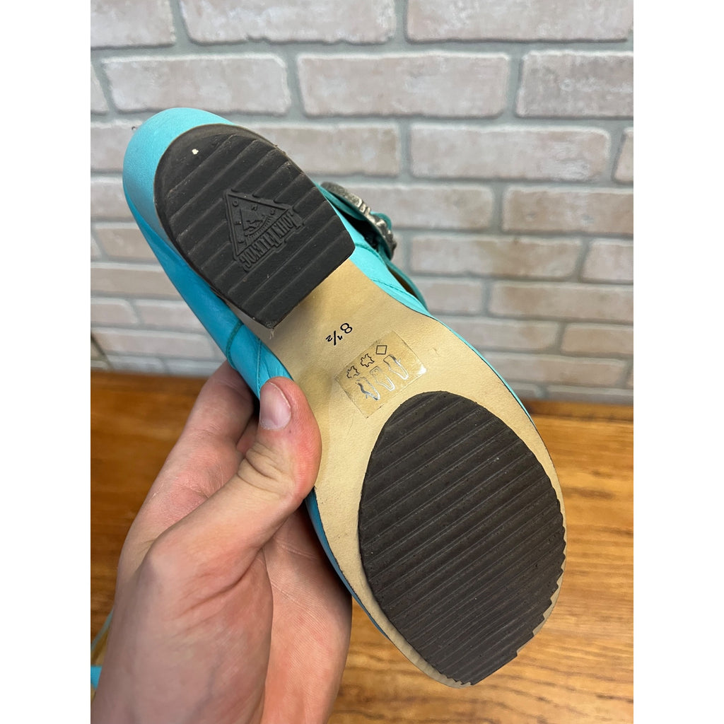 JOHN FLUEVOG Turquoise PREPARE Platform Mary Jane Heels Shoes Size 8-1/2 -- 8.5