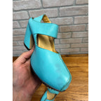JOHN FLUEVOG Turquoise PREPARE Platform Mary Jane Heels Shoes Size 8-1/2 -- 8.5