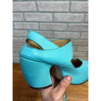 JOHN FLUEVOG Turquoise PREPARE Platform Mary Jane Heels Shoes Size 8-1/2 -- 8.5