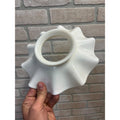 Antique Vintage White Milk Glass Oil Lamp Chimney Ruffled Petticoat 8" Dia x 3" Hole