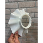 Antique Vintage White Milk Glass Oil Lamp Chimney Ruffled Petticoat 8" Dia x 3" Hole
