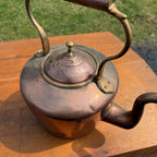 Antique Primitive 19th c. Large Fireplace Brass Coffee Tea Pot Oversized