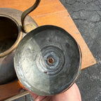 Antique Primitive 19th c. Large Fireplace Brass Coffee Tea Pot Oversized