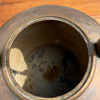 Antique Primitive 19th c. Large Fireplace Brass Coffee Tea Pot Oversized