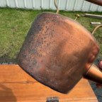 Antique Primitive 19th c. Large Fireplace Brass Coffee Tea Pot Oversized