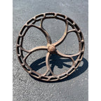Antique 1800s Industrial Valve Hand Wheel Steampunk Pulley Vintage Railroad Gear 16"