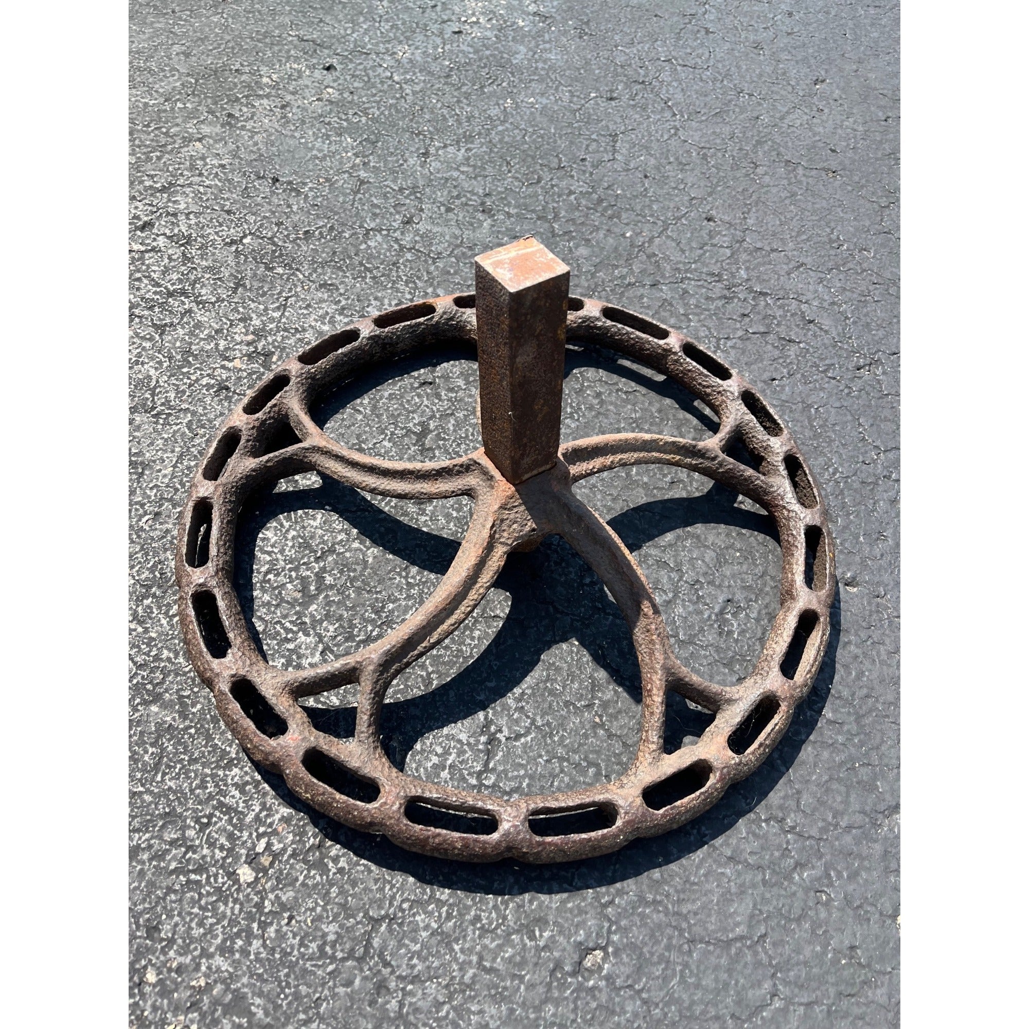 Antique 1800s Industrial Valve Hand Wheel Steampunk Pulley Vintage Railroad Gear 16"