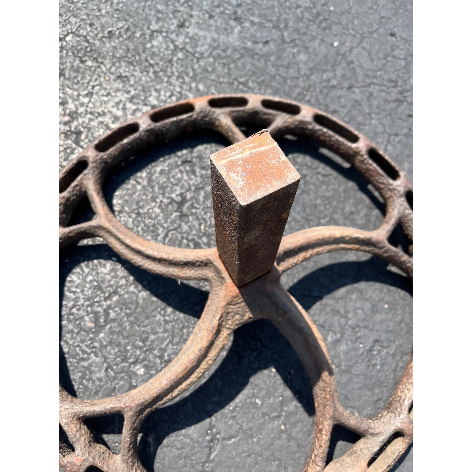 Antique 1800s Industrial Valve Hand Wheel Steampunk Pulley Vintage Railroad Gear 16"