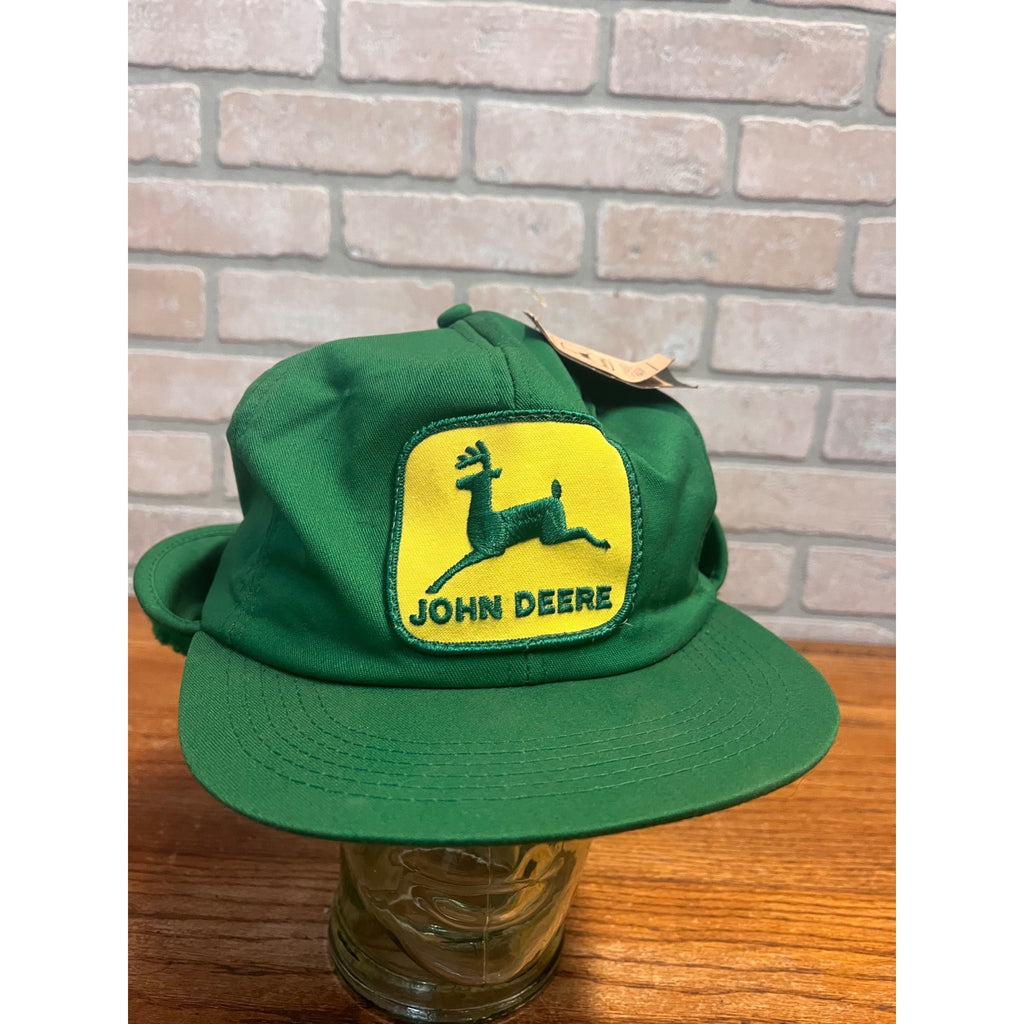 Vintage John Deere Ear Flaps Winter Trapper Farm Hat NWT NEW K-Products