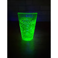 US Glass DIAMOND & FLORAL Green Uranium Vaseline Glass 10 OZ Tumbler Circa 1925