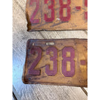 Vintage 1923 Wisconsin Automobile License PLates Pair Embossed Matched