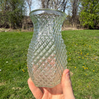 Vintage Hoosier Glass Diamond Cut Vase 5.5inch Tall #4071