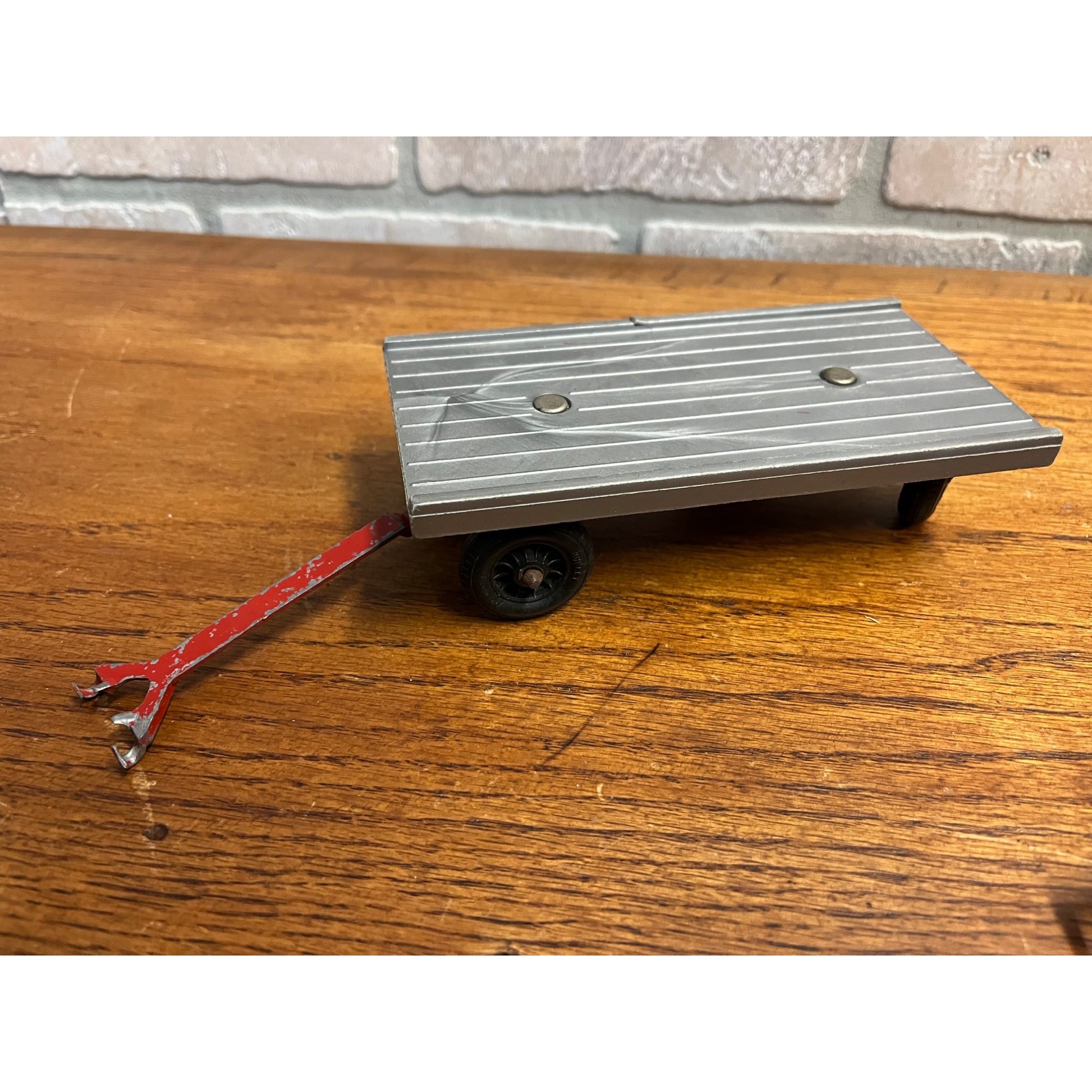 Vintage Hubley Red Tractor Plastic Wagon, Plow, Roller, Manure Spreader Kiddie Jr