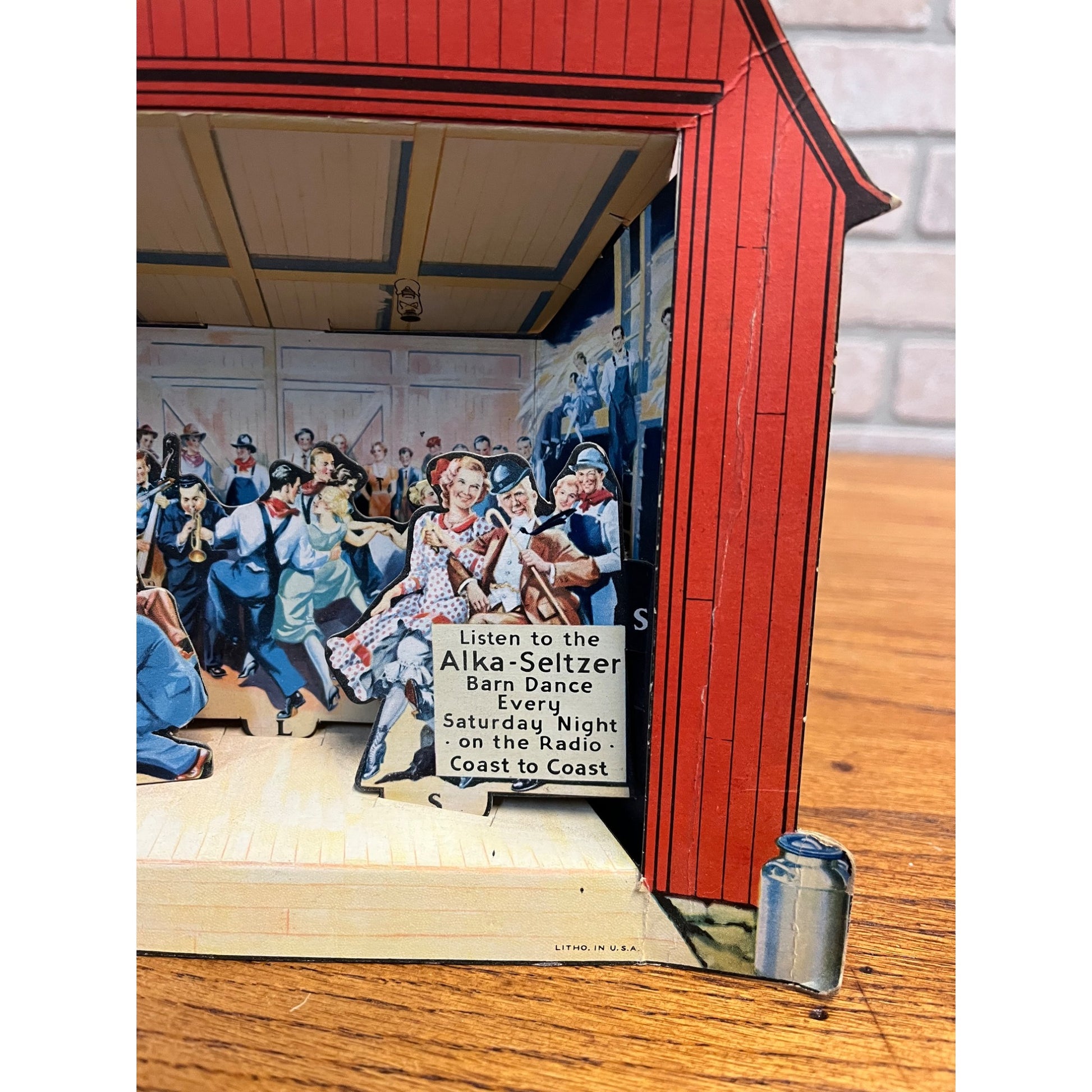 Vintage c1930s Alka-Seltzer "Barn Dance" 3D Country Music Radio Store Display