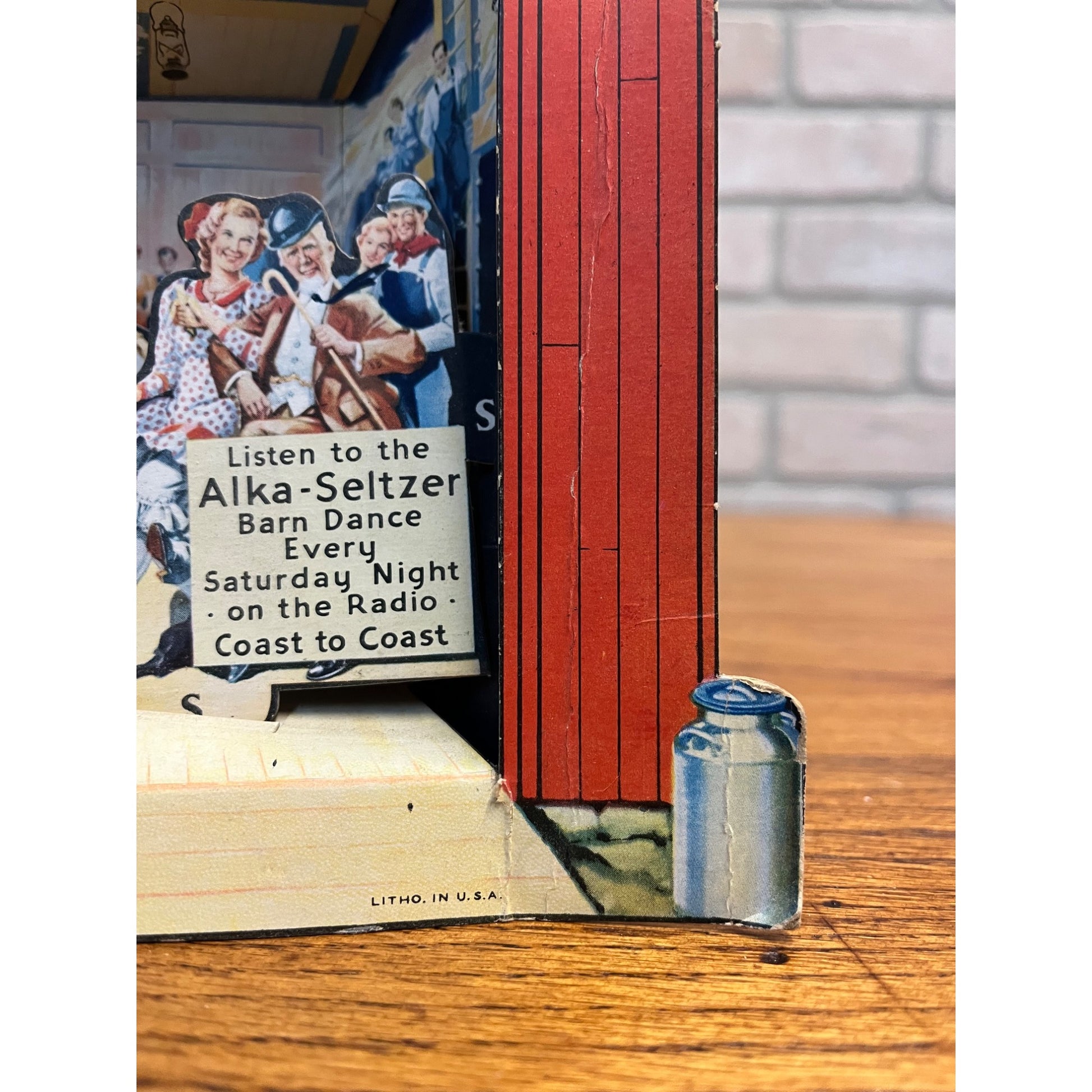 Vintage c1930s Alka-Seltzer "Barn Dance" 3D Country Music Radio Store Display