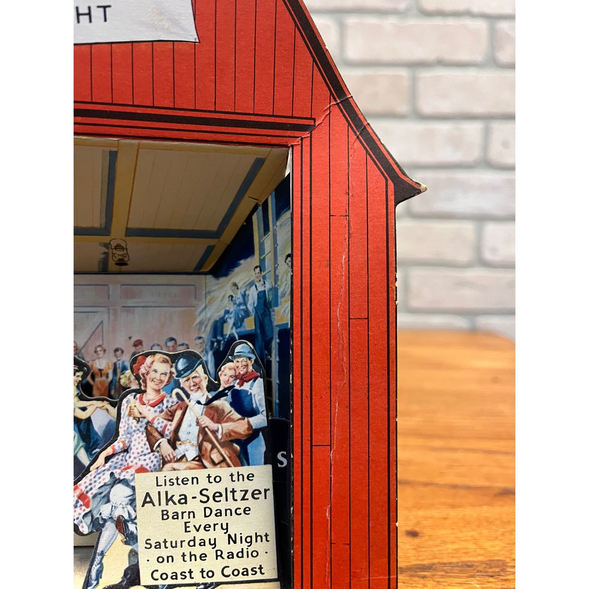 Vintage c1930s Alka-Seltzer "Barn Dance" 3D Country Music Radio Store Display