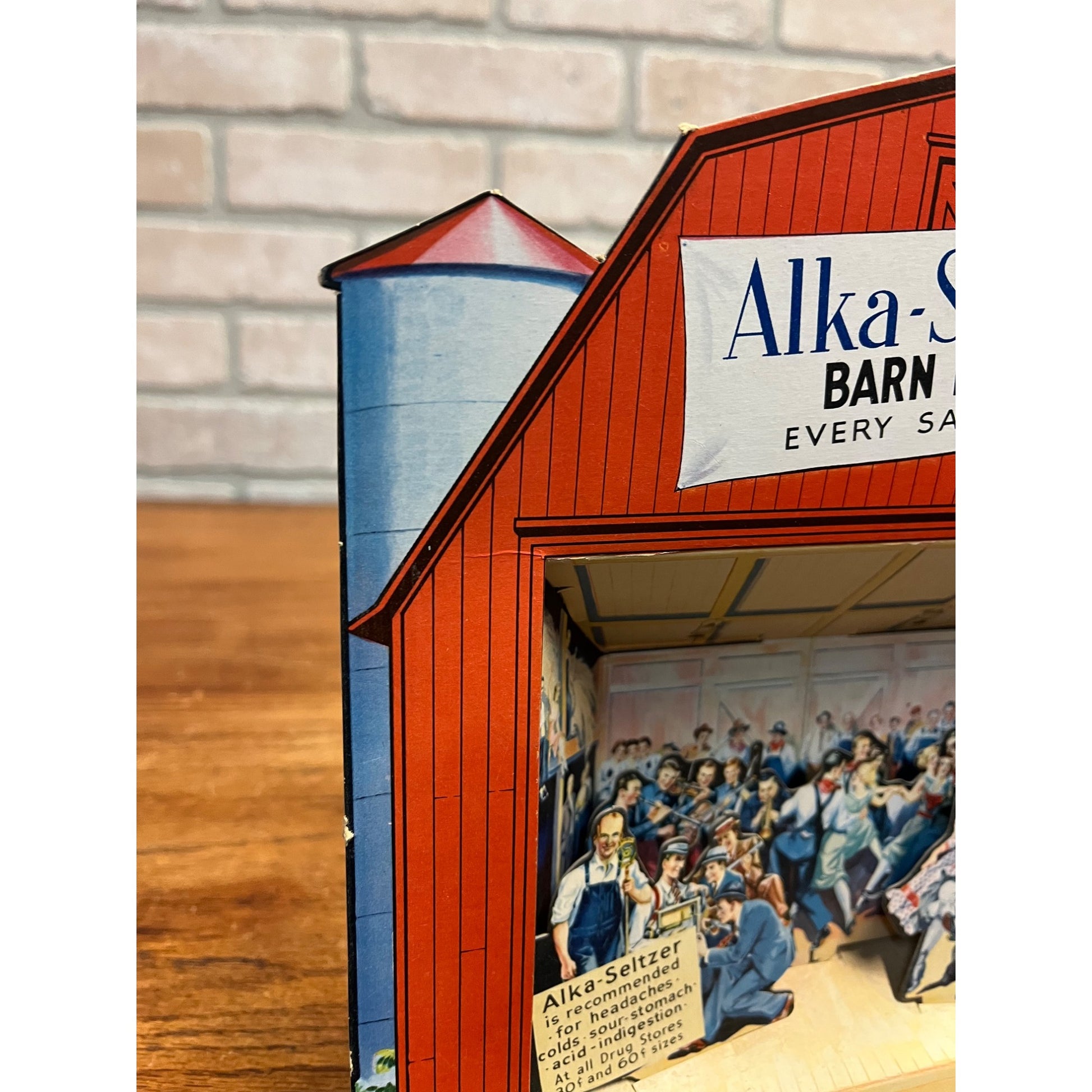 Vintage c1930s Alka-Seltzer "Barn Dance" 3D Country Music Radio Store Display
