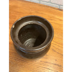 Antique Primitive Stoneware Albany Slip Food Preserve Storage Crock Jar Farmhouse Country Decor