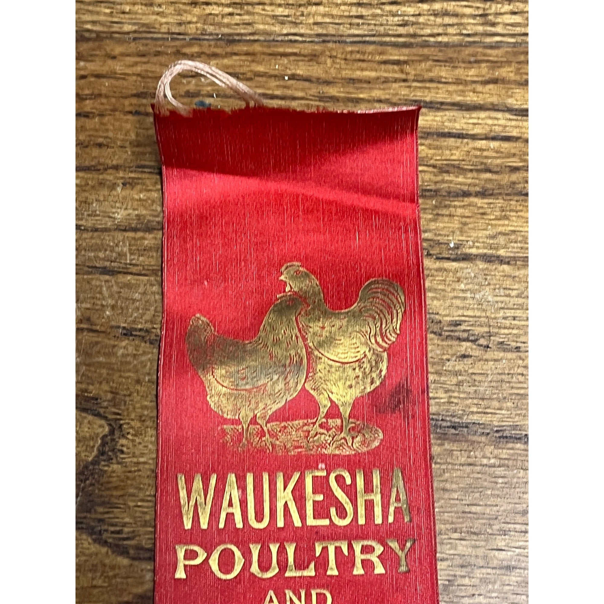 Antique 1912 Waukesha Wisconsin County Fair Award Ribbon Poultry Chicken 2nd