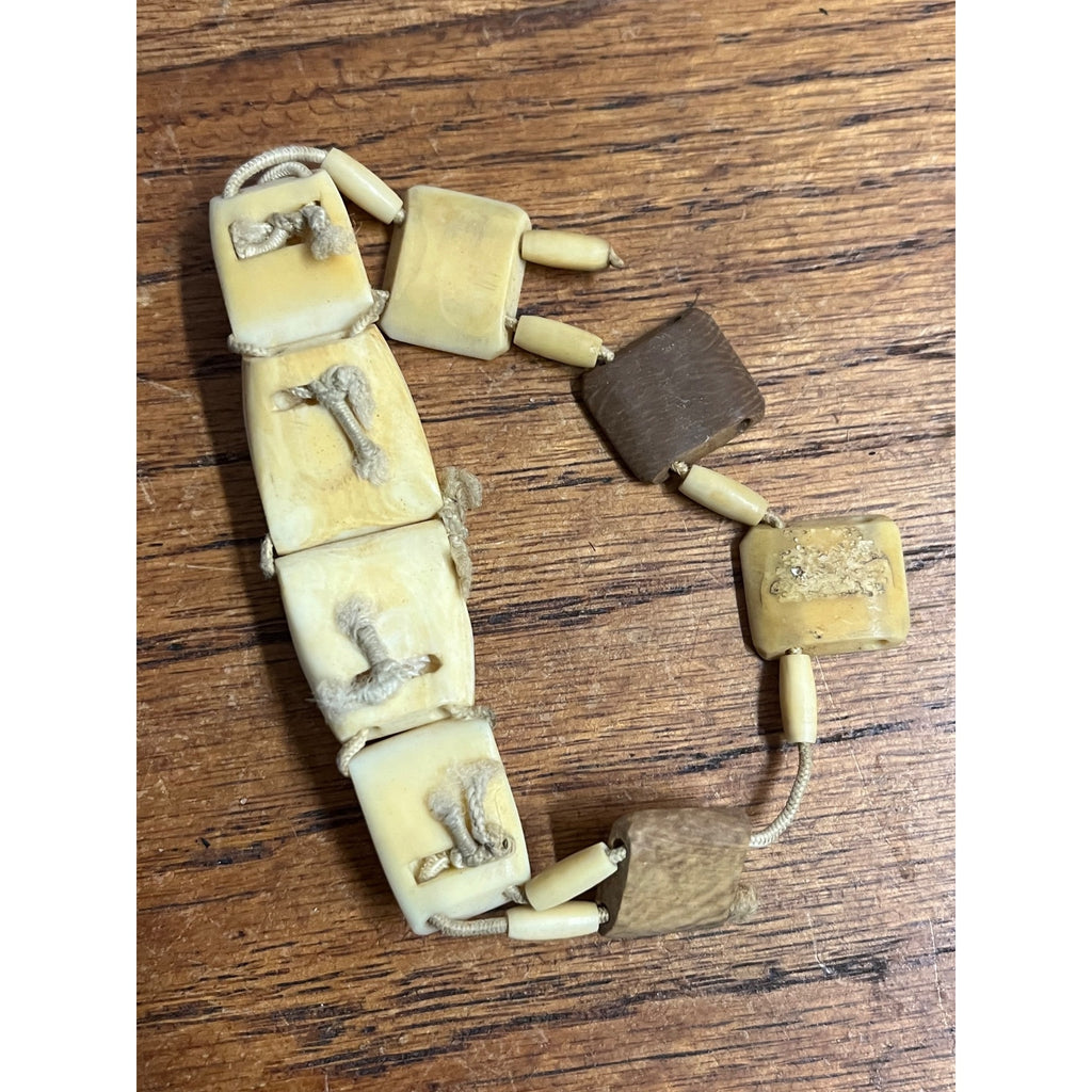 Vintage Alaska Native Carved Walrus Jewelry Lot – Bracelets & Necklace