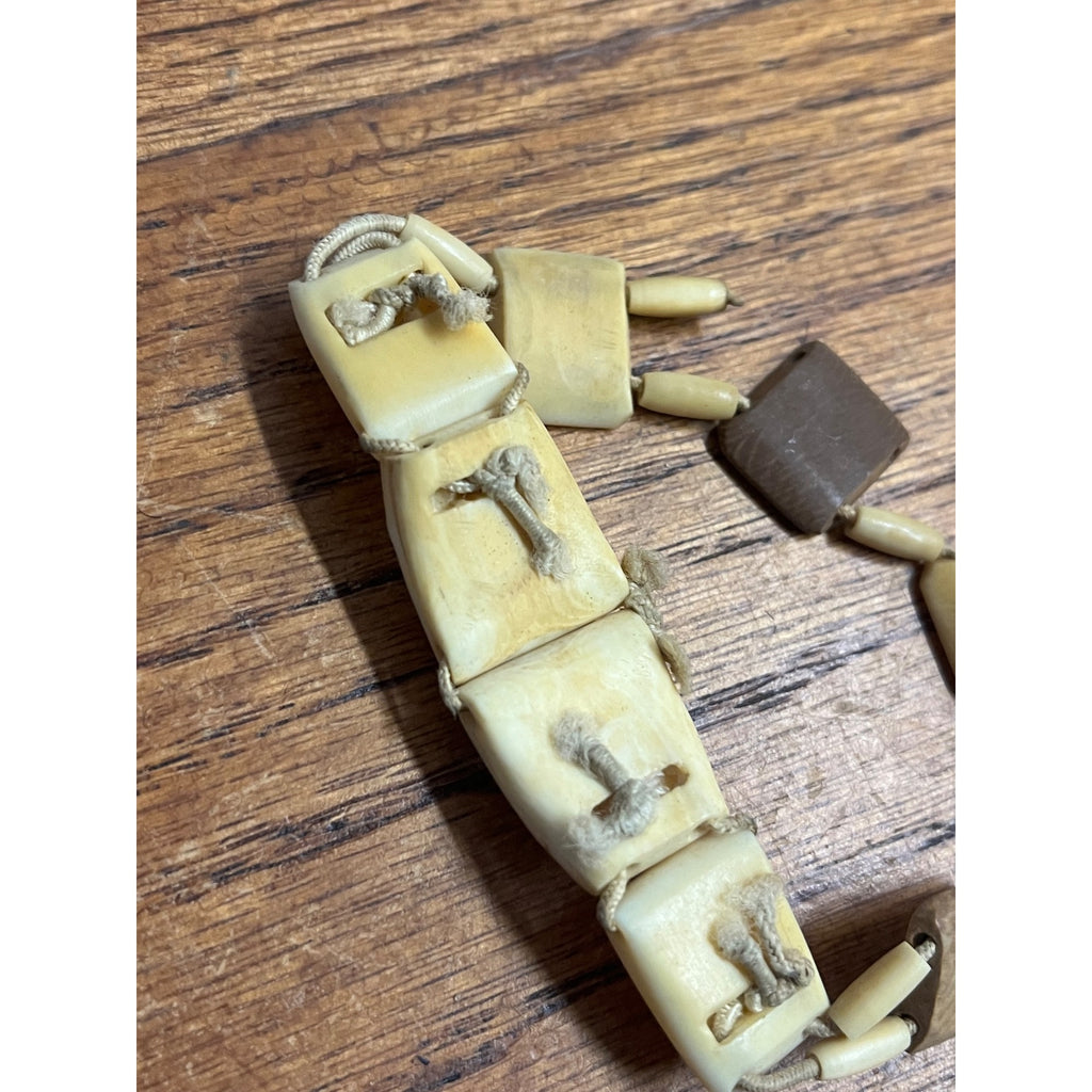 Vintage Alaska Native Carved Walrus Jewelry Lot – Bracelets & Necklace