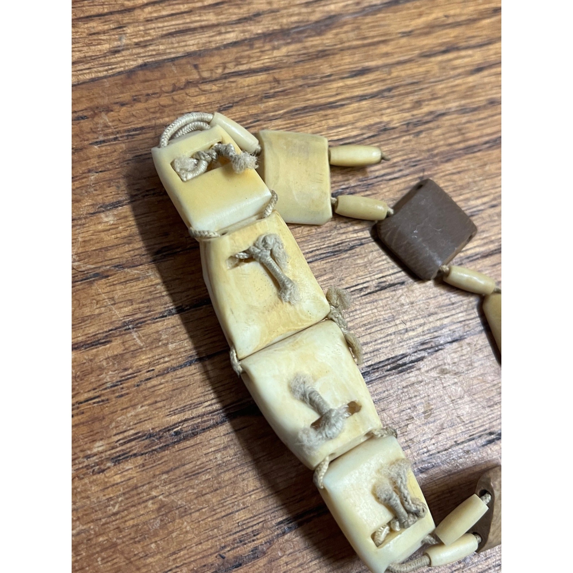 Vintage Alaska Native Carved Walrus Jewelry Lot – Bracelets & Necklace