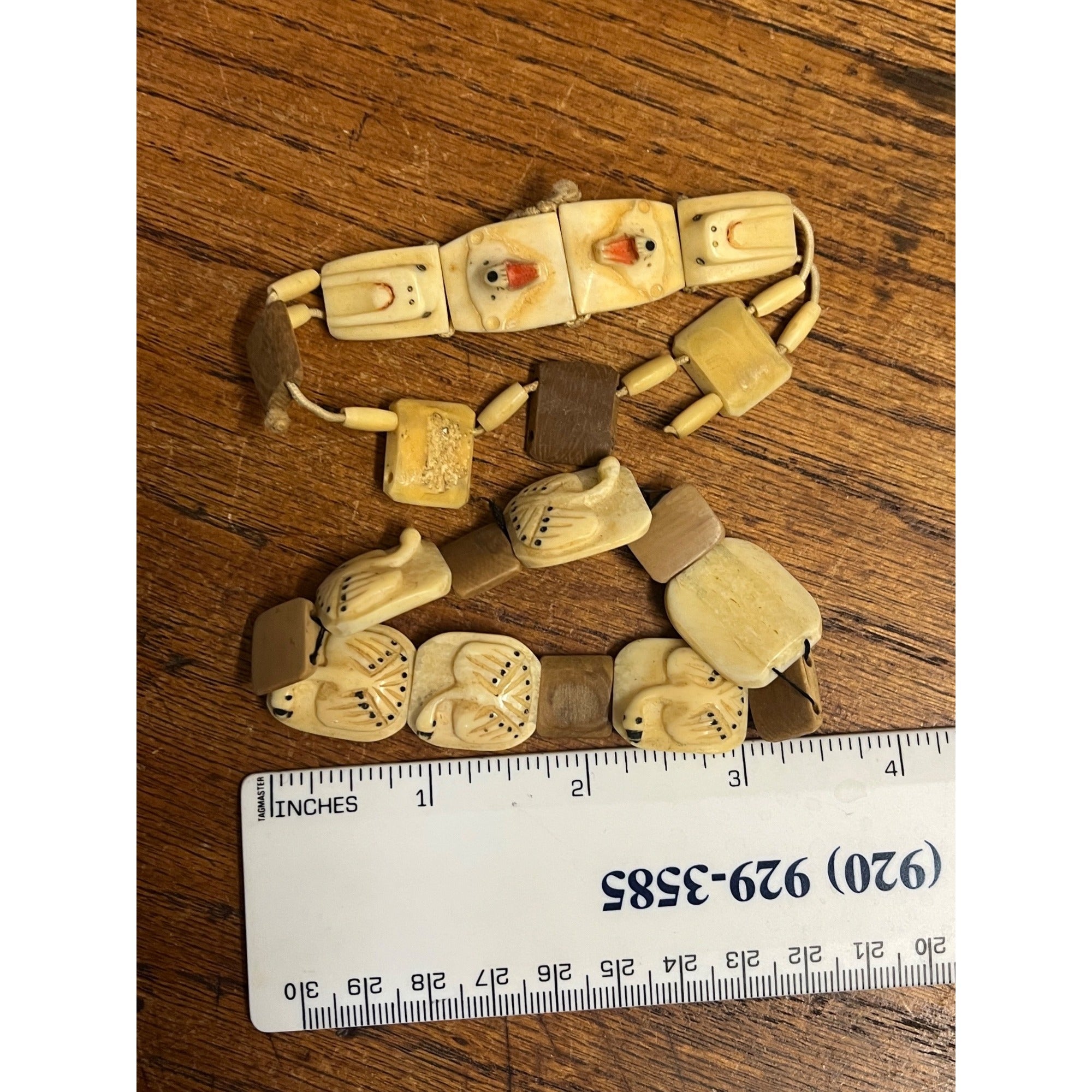 Vintage Alaska Native Carved Walrus Jewelry Lot – Bracelets & Necklace