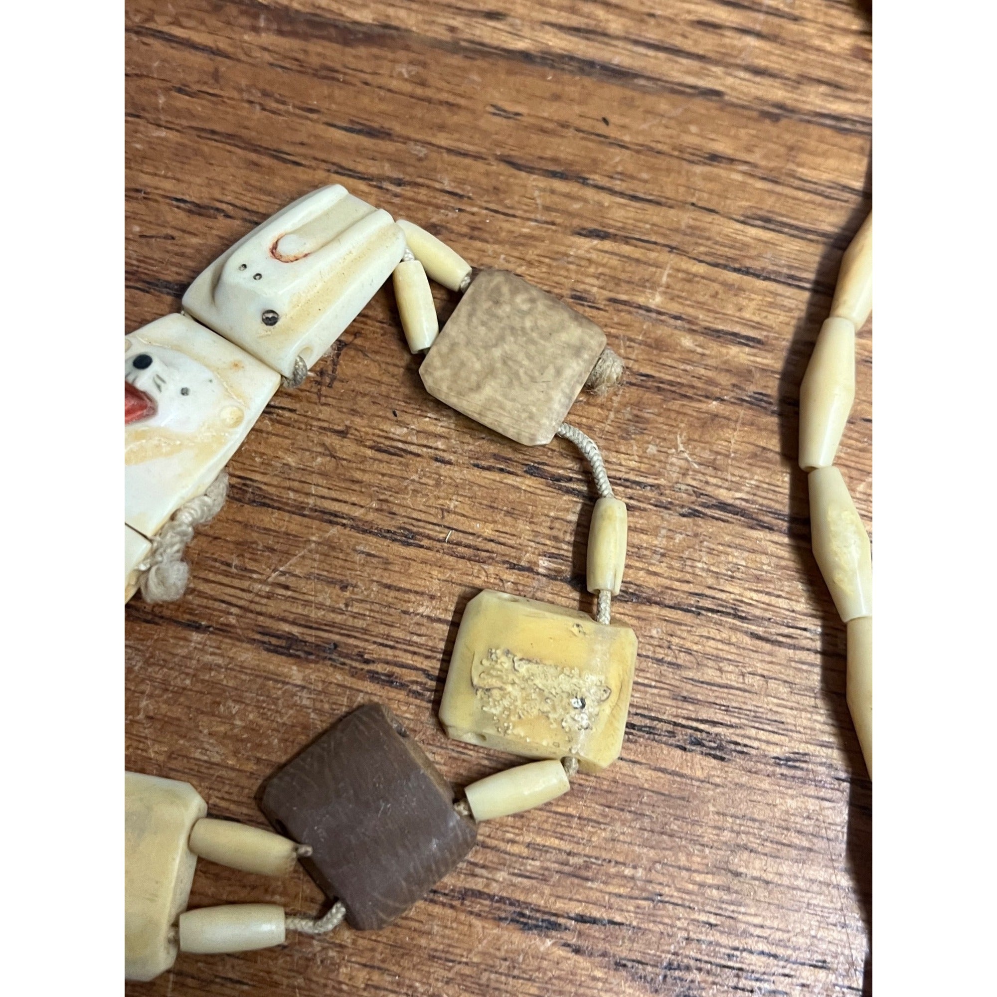 Vintage Alaska Native Carved Walrus Jewelry Lot – Bracelets & Necklace
