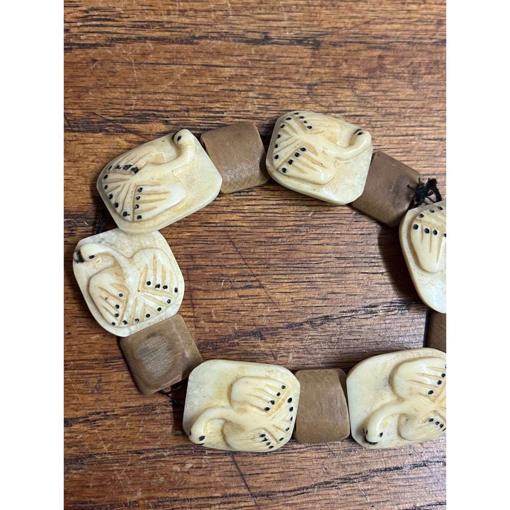 Vintage Alaska Native Carved Walrus Jewelry Lot – Bracelets & Necklace