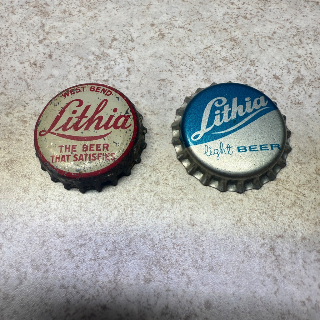 West Bend Lithia Co  Bottle Caps Light Beer 1950s 1940s