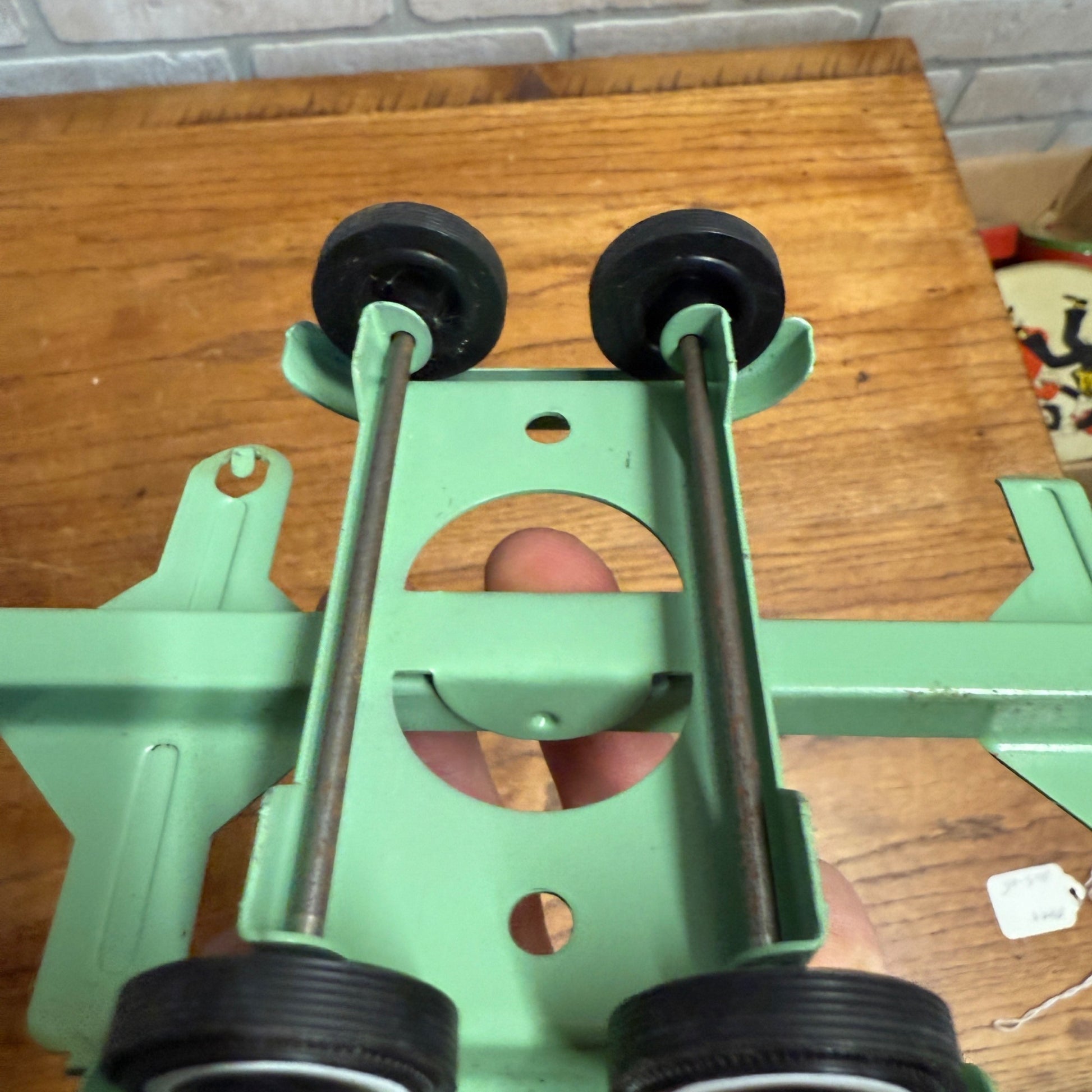 Vintage 1960s Tonka Jeep Green Blue Teal Toy  Boat Trailer Hauler Toy