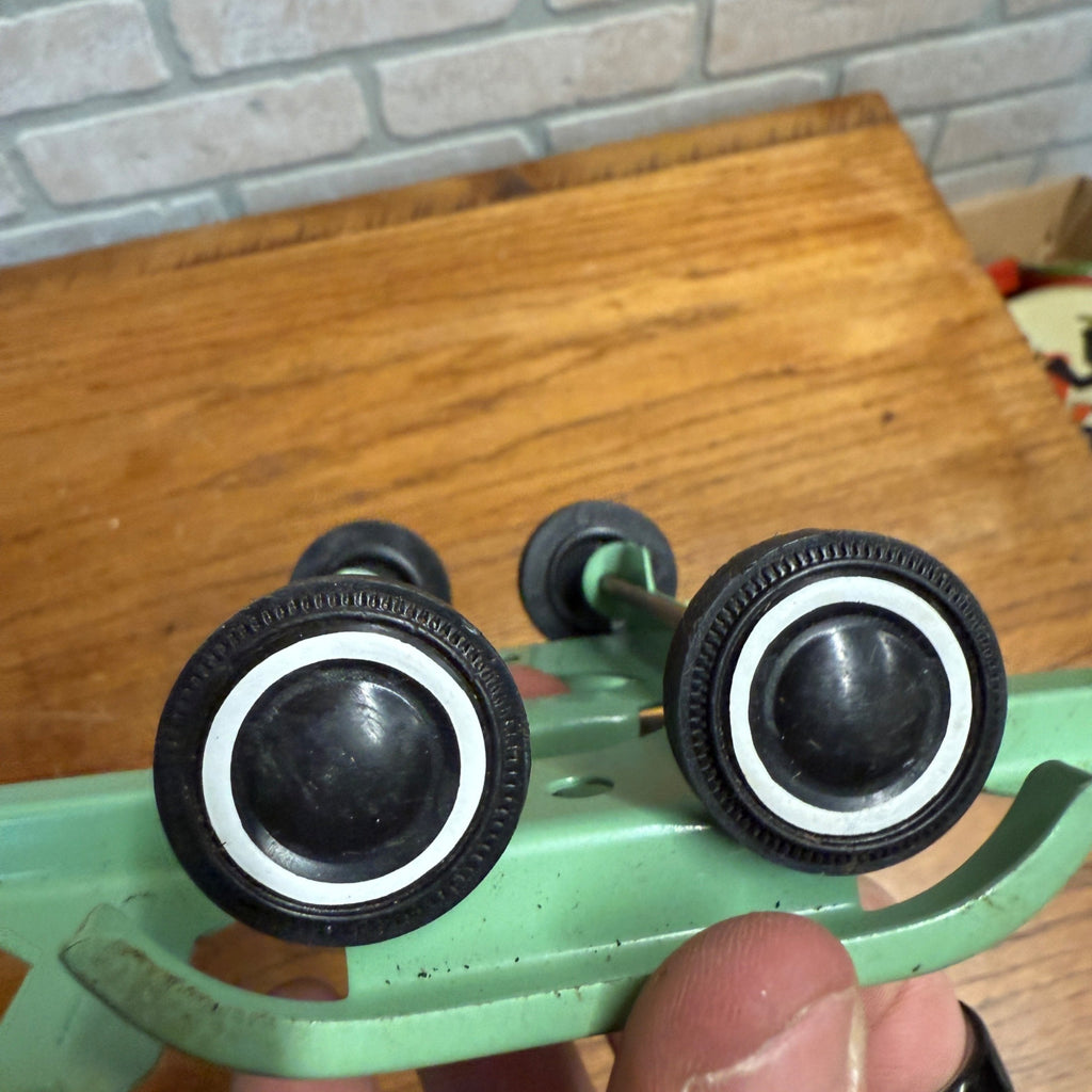 Vintage 1960s Tonka Jeep Green Blue Teal Toy  Boat Trailer Hauler Toy