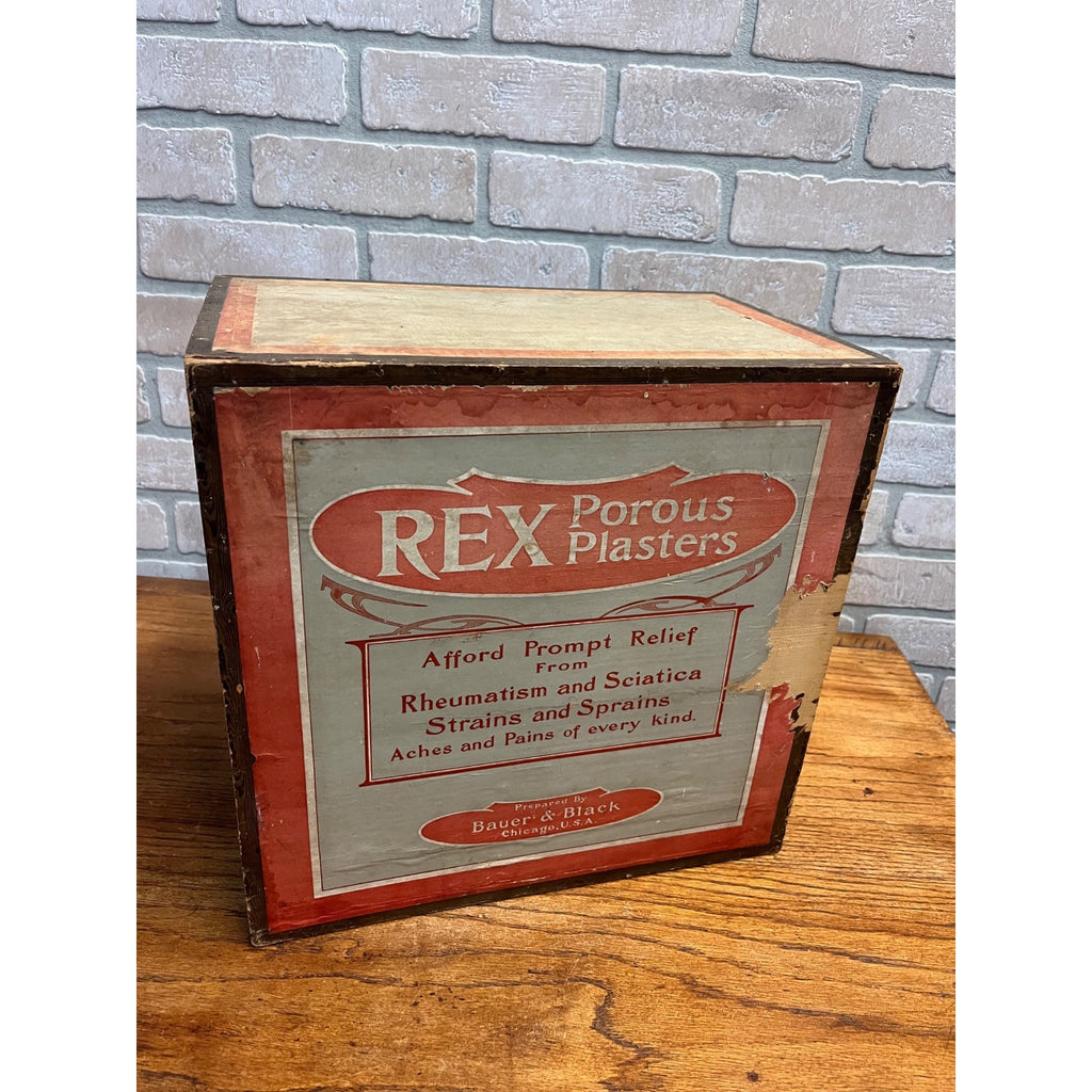 Vintage 1940s Bauer & Black Rex Plasters Drug Store 6-Dwr Cabinet Display
