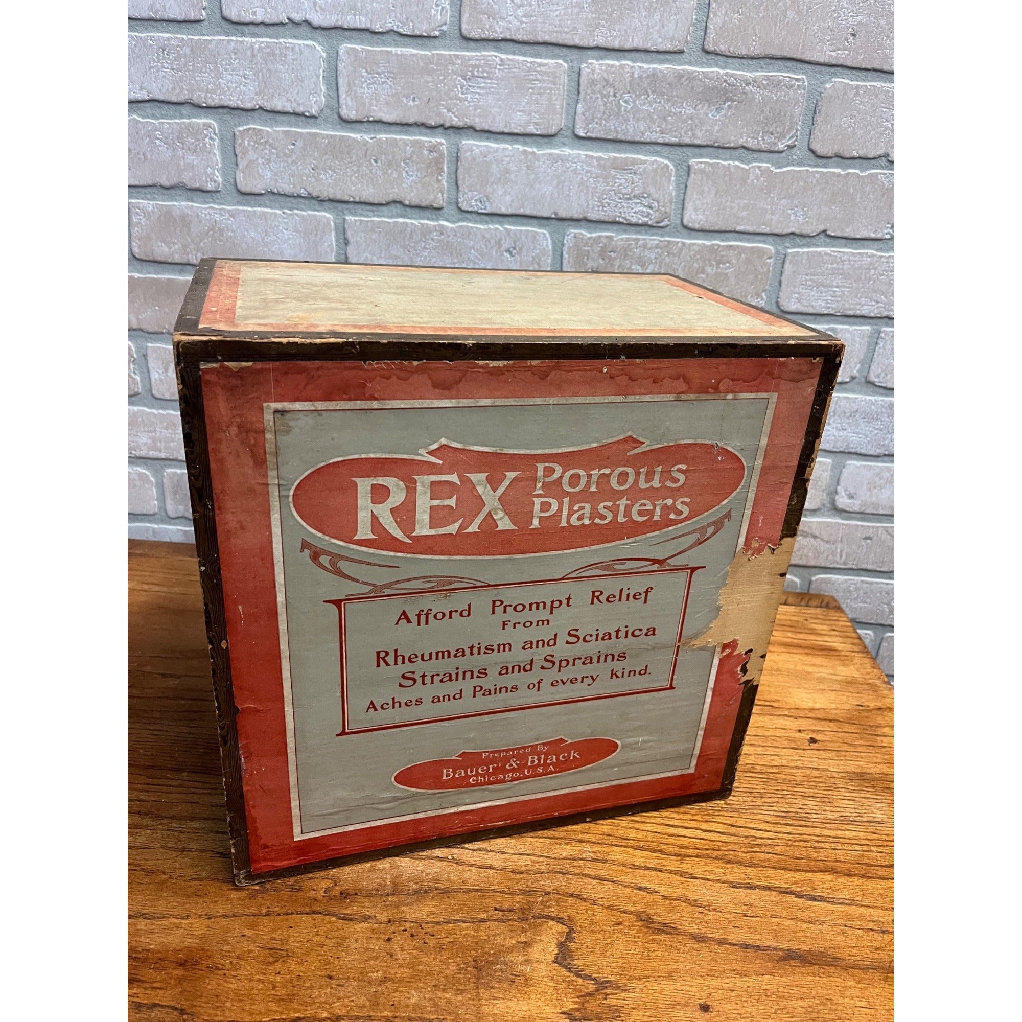 Vintage 1940s Bauer & Black Rex Plasters Drug Store 6-Dwr Cabinet Display